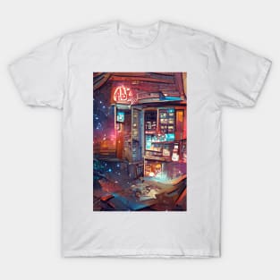 The Coffee Neon Wonderland| Cyber city coffee T-Shirt